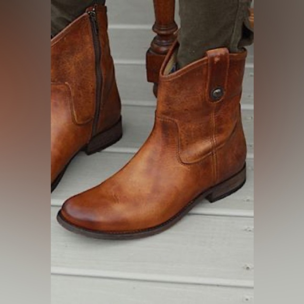 Frye Melissa Button Short Boots Brown 8